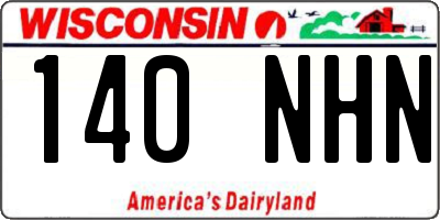 WI license plate 140NHN