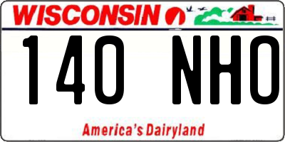 WI license plate 140NHO