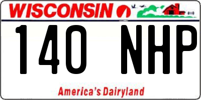 WI license plate 140NHP