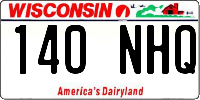 WI license plate 140NHQ