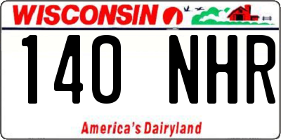 WI license plate 140NHR