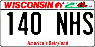 WI license plate 140NHS