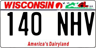 WI license plate 140NHV