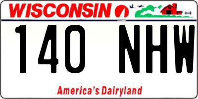 WI license plate 140NHW