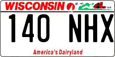 WI license plate 140NHX