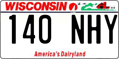 WI license plate 140NHY