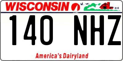 WI license plate 140NHZ