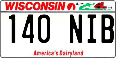 WI license plate 140NIB