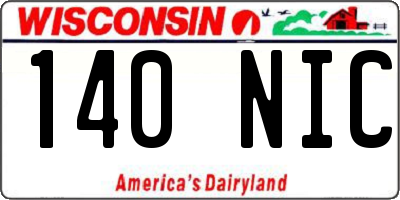 WI license plate 140NIC