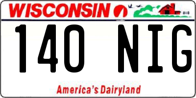 WI license plate 140NIG