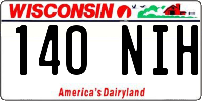 WI license plate 140NIH