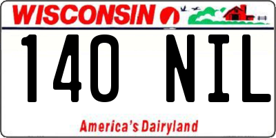 WI license plate 140NIL