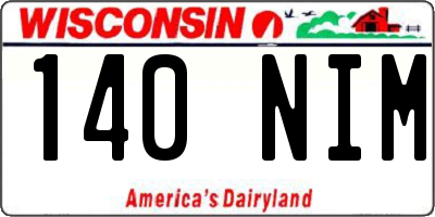 WI license plate 140NIM