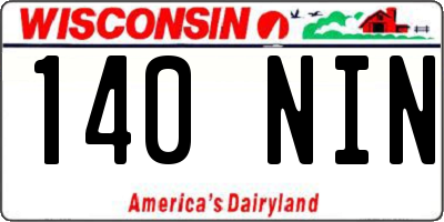 WI license plate 140NIN