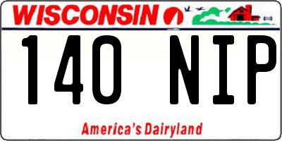 WI license plate 140NIP