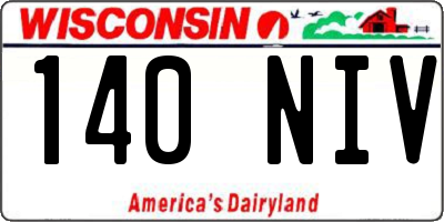 WI license plate 140NIV