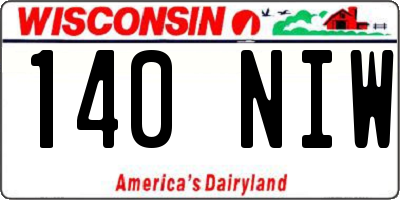 WI license plate 140NIW