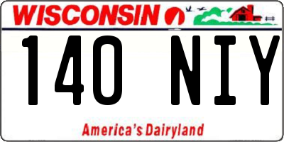 WI license plate 140NIY
