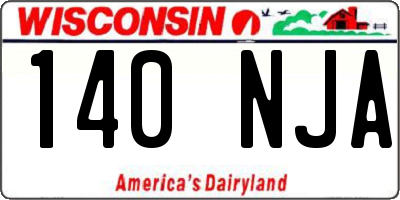 WI license plate 140NJA