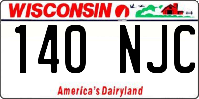WI license plate 140NJC