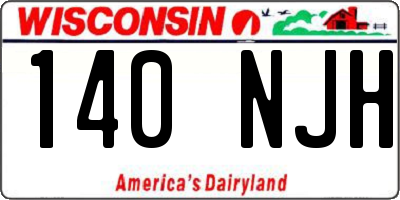 WI license plate 140NJH