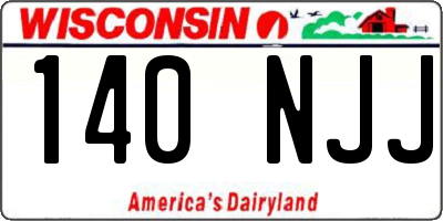 WI license plate 140NJJ