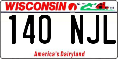 WI license plate 140NJL