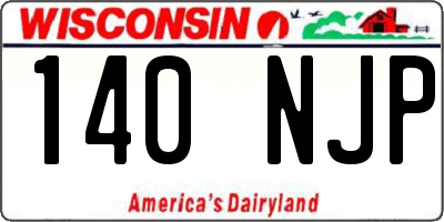 WI license plate 140NJP