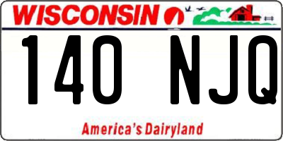 WI license plate 140NJQ