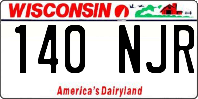 WI license plate 140NJR