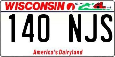 WI license plate 140NJS