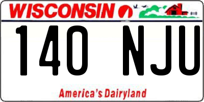 WI license plate 140NJU