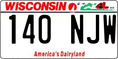 WI license plate 140NJW