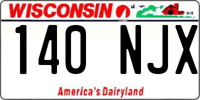WI license plate 140NJX