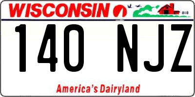 WI license plate 140NJZ
