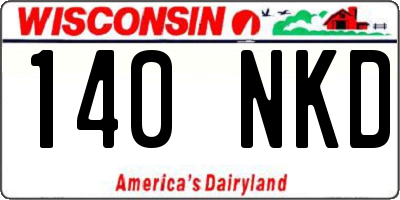 WI license plate 140NKD