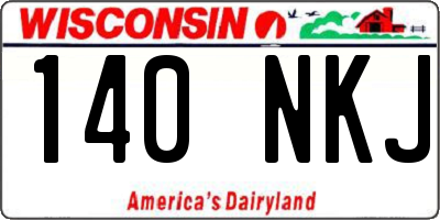 WI license plate 140NKJ