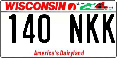 WI license plate 140NKK