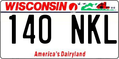 WI license plate 140NKL