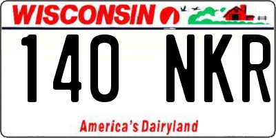 WI license plate 140NKR