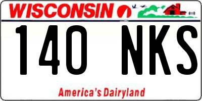 WI license plate 140NKS