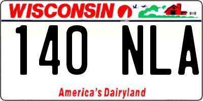 WI license plate 140NLA