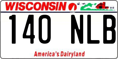WI license plate 140NLB