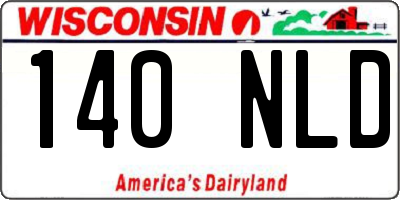 WI license plate 140NLD