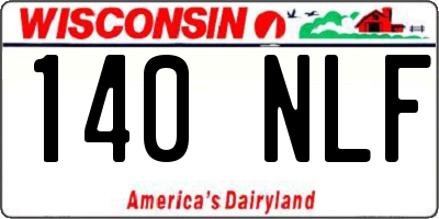 WI license plate 140NLF