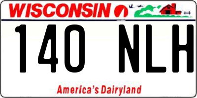 WI license plate 140NLH