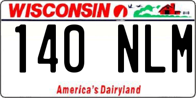 WI license plate 140NLM