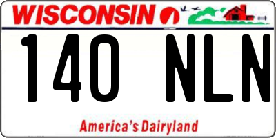 WI license plate 140NLN