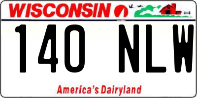 WI license plate 140NLW