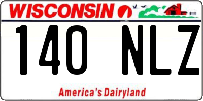 WI license plate 140NLZ